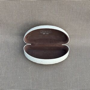 Coach White and Brown Eyeglass Case